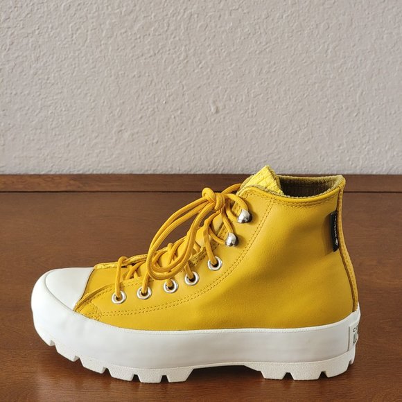 Converse Women's CTAS Lugged Winter Hi Leather Gore-Tex 565005C Gold Dart - Picture 4 of 9